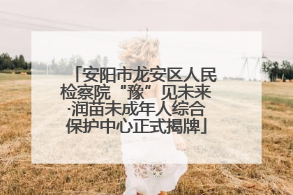 安阳市龙安区人民检察院“豫”见未来·润苗未成年人综合保护中心正式揭牌