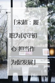 宋超：履职为民守初心 担当作为促发展