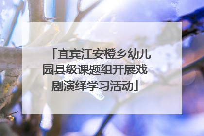 宜宾江安橙乡幼儿园县级课题组开展戏剧演绎学习活动