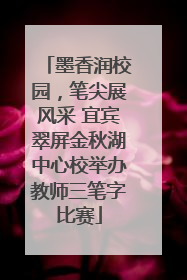 墨香润校园，笔尖展风采 宜宾翠屏金秋湖中心校举办教师三笔字比赛