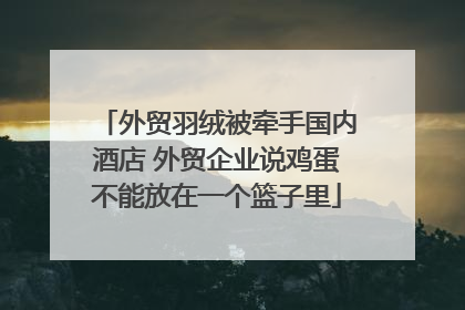 外贸羽绒被牵手国内酒店 外贸企业说鸡蛋不能放在一个篮子里
