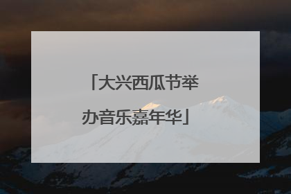 大兴西瓜节举办音乐嘉年华