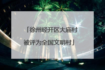 徐州经开区大庙村被评为全国文明村