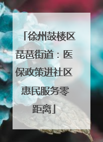 徐州鼓楼区琵琶街道：医保政策进社区 惠民服务零距离