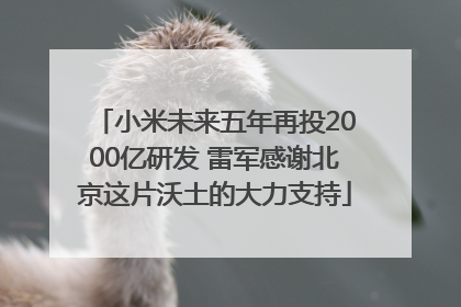 小米未来五年再投2000亿研发 雷军感谢北京这片沃土的大力支持