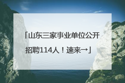 山东三家事业单位公开招聘114人！速来→