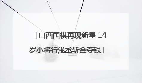 山西围棋再现新星 14岁小将行泓丞斩金夺银