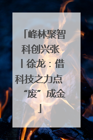 峰林聚智 科创兴张丨徐龙：借科技之力点“废”成金