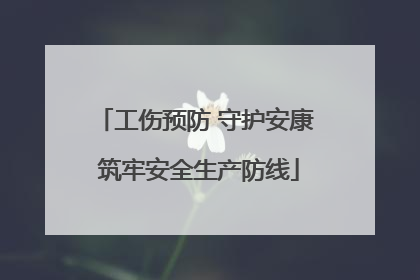 工伤预防 守护安康 筑牢安全生产防线