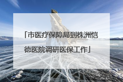 市医疗保障局到株洲恺德医院调研医保工作