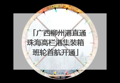 广西柳州港直通珠海高栏港集装箱班轮首航开通