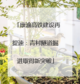 康渝高铁建设再提速：青村隧道掘进取得新突破