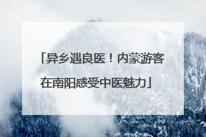 异乡遇良医！内蒙游客在南阳感受中医魅力