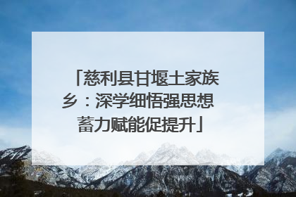 慈利县甘堰土家族乡：深学细悟强思想 蓄力赋能促提升