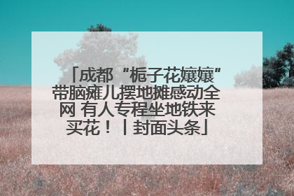 成都“栀子花孃孃”带脑瘫儿摆地摊感动全网 有人专程坐地铁来买花！丨封面头条