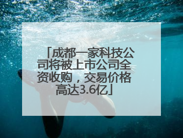 成都一家科技公司将被上市公司全资收购，交易价格高达3.6亿