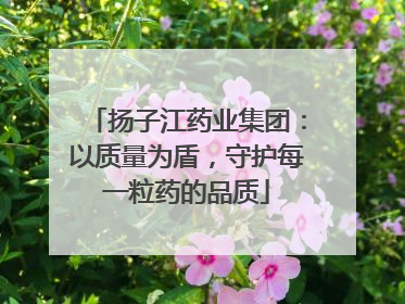 扬子江药业集团：以质量为盾，守护每一粒药的品质