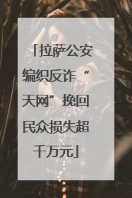 拉萨公安编织反诈“天网”挽回民众损失超千万元