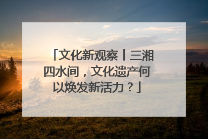 文化新观察丨三湘四水间，文化遗产何以焕发新活力？