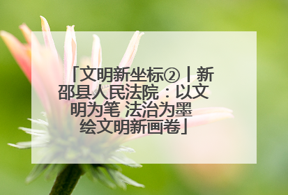 文明新坐标②丨新邵县人民法院：以文明为笔 法治为墨 绘文明新画卷