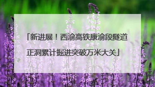 新进展！西渝高铁康渝段隧道正洞累计掘进突破万米大关