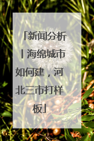 新闻分析丨海绵城市如何建，河北三市打样板