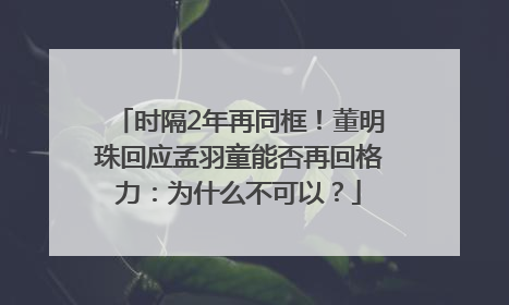 时隔2年再同框！董明珠回应孟羽童能否再回格力：为什么不可以？