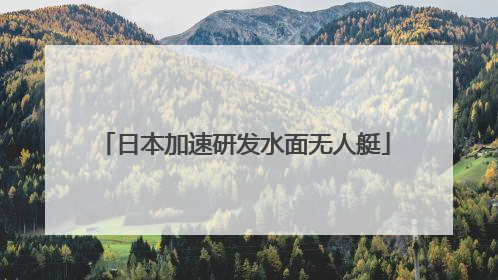 日本加速研发水面无人艇