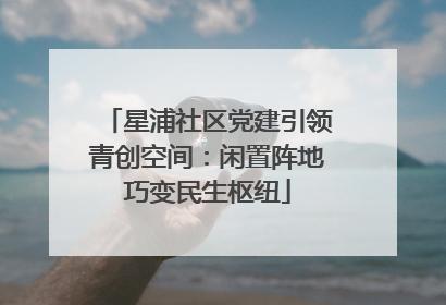星浦社区党建引领青创空间：闲置阵地巧变民生枢纽