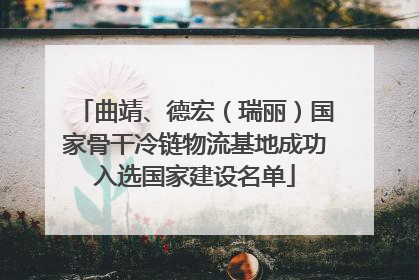 曲靖、德宏（瑞丽）国家骨干冷链物流基地成功入选国家建设名单