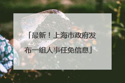 最新！上海市政府发布一组人事任免信息