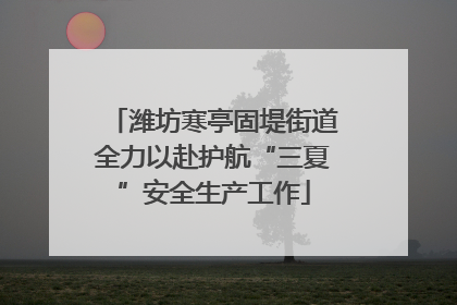 潍坊寒亭固堤街道全力以赴护航“三夏”安全生产工作