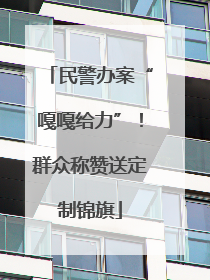 民警办案“嘎嘎给力”！群众称赞送定制锦旗