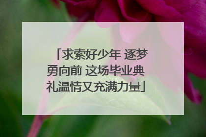 求索好少年 逐梦勇向前 这场毕业典礼温情又充满力量