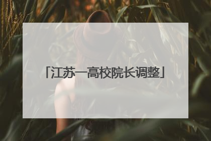 江苏一高校院长调整