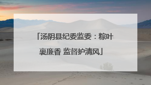 汤阴县纪委监委：粽叶裹廉香 监督护清风
