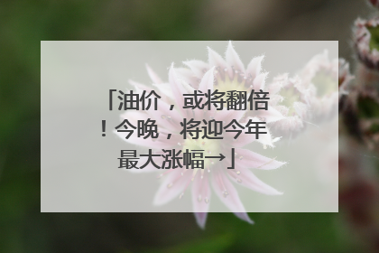 油价，或将翻倍！今晚，将迎今年最大涨幅→