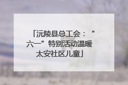 沅陵县总工会：“六一”特别活动温暖太安社区儿童