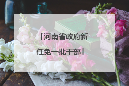 河南省政府新任免一批干部