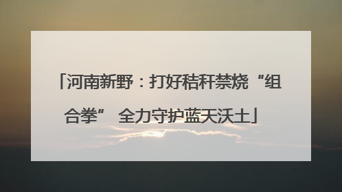 河南新野：打好秸秆禁烧“组合拳” 全力守护蓝天沃土