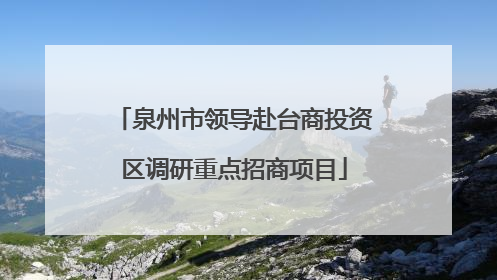 泉州市领导赴台商投资区调研重点招商项目