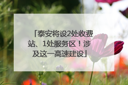 泰安将设2处收费站、1处服务区！涉及这一高速建设
