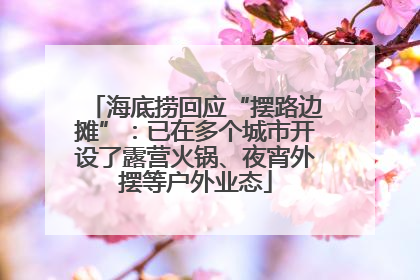 海底捞回应“摆路边摊”：已在多个城市开设了露营火锅、夜宵外摆等户外业态
