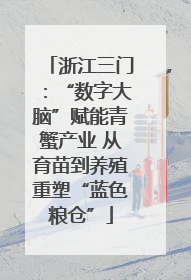 浙江三门：“数字大脑”赋能青蟹产业 从育苗到养殖重塑“蓝色粮仓”