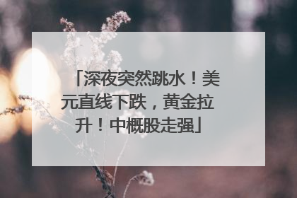深夜突然跳水！美元直线下跌，黄金拉升！中概股走强