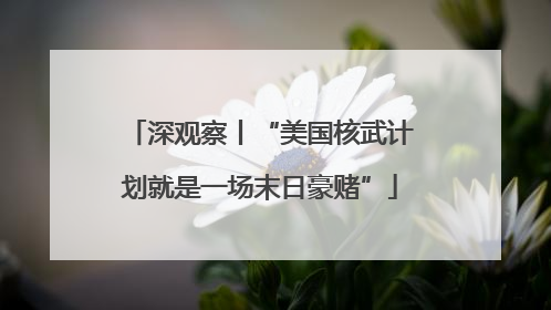 深观察丨“美国核武计划就是一场末日豪赌”