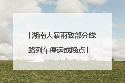 湖南大暴雨致部分线路列车停运或晚点