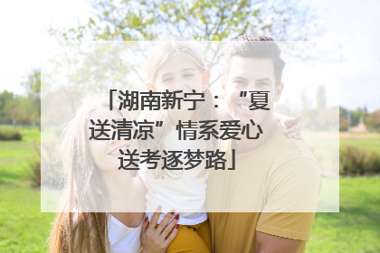 湖南新宁：“夏送清凉”情系爱心送考逐梦路
