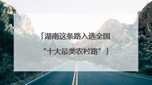 湖南这条路入选全国“十大最美农村路”