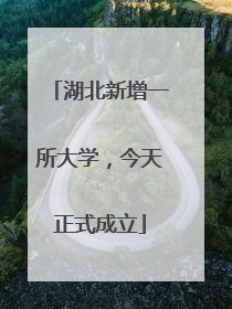 湖北新增一所大学，今天正式成立